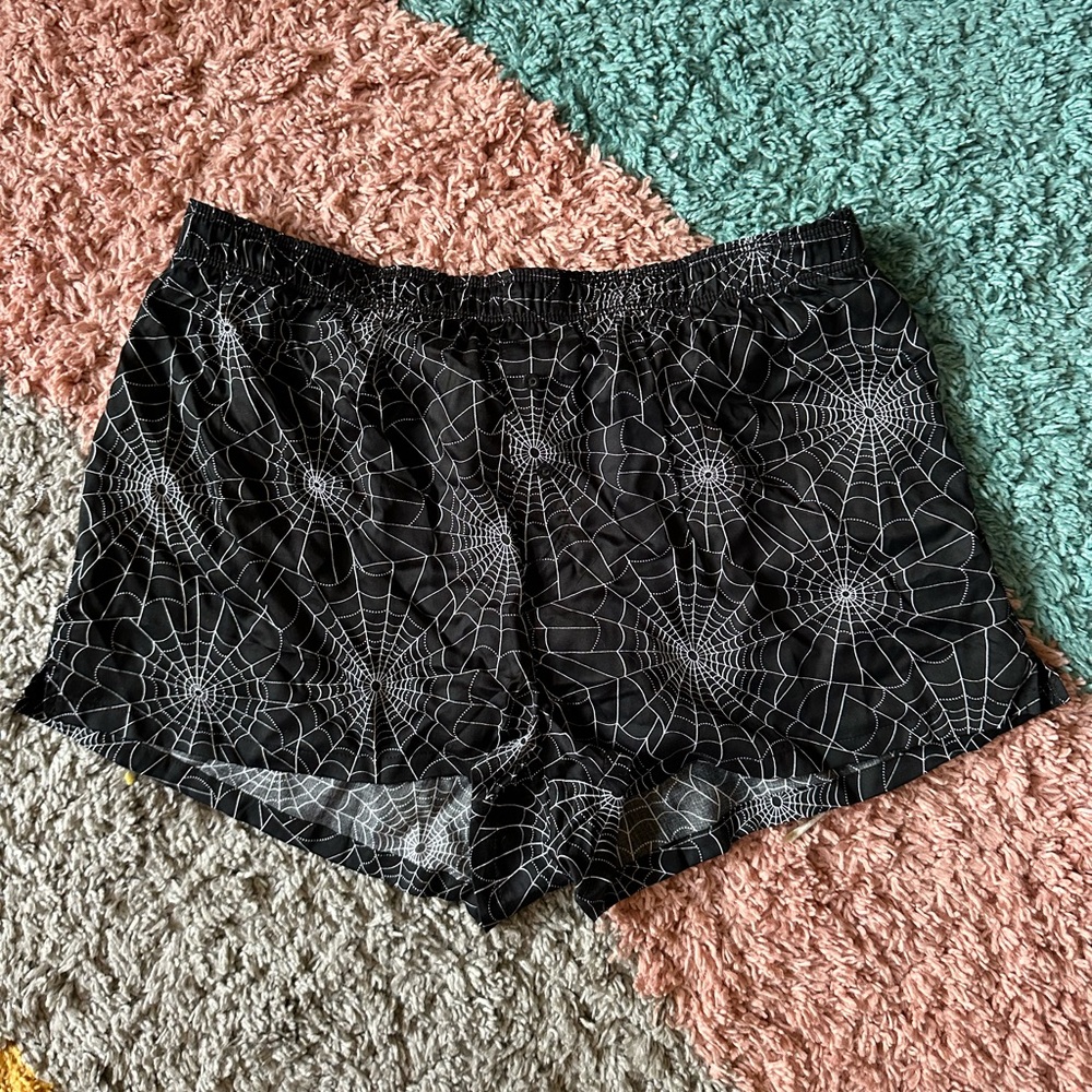 PINK Victoria's Secret Black Spider Web Sleep Shorts